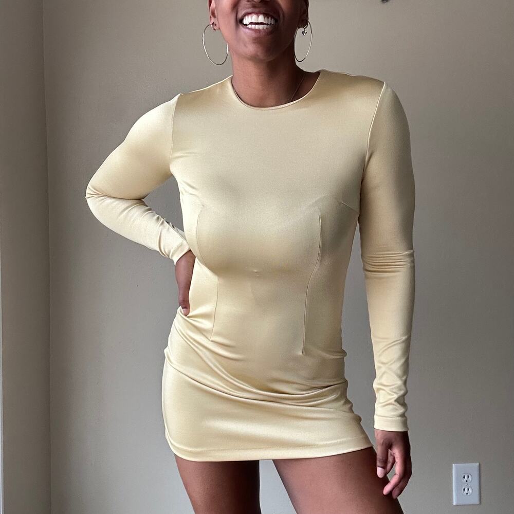 Gin and Jules by Madeline Fig Gold Cher Mini Dress Size 6